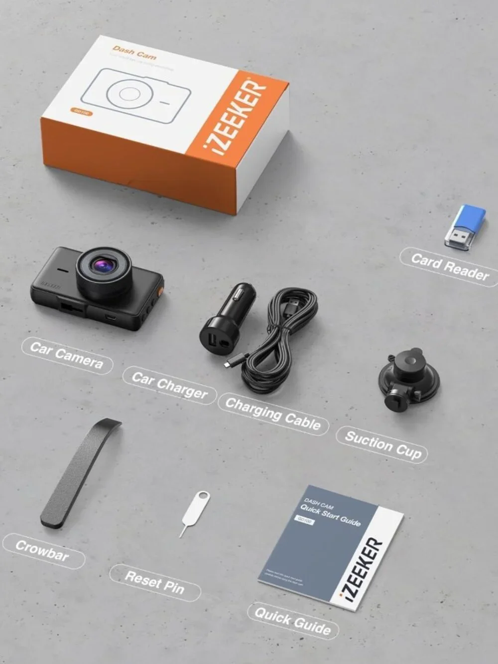 High-Definition 2.5K Dash Cam with Night Vision, 170° Wide Angle, Loop Recording